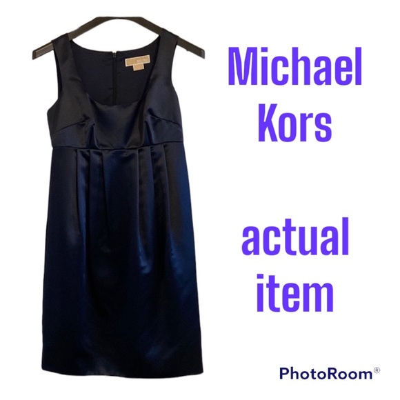 MICHAEL Michael Kors Dresses & Skirts - NWT Michael Kors Sz 2 Satin Navy Blue (Black?) Dress Party Prom Wedding Party MK